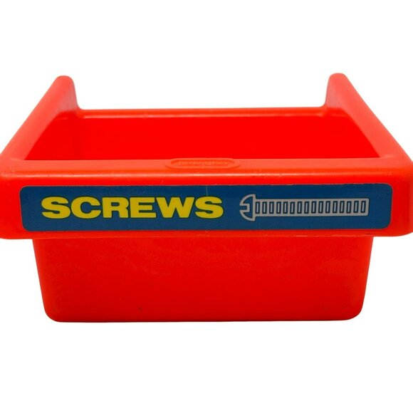 LITTLE TIKES Workbench Lot 4 Red Drawer Nails Screws Nuts Bolts Tool Bin - Picture 2 of 11